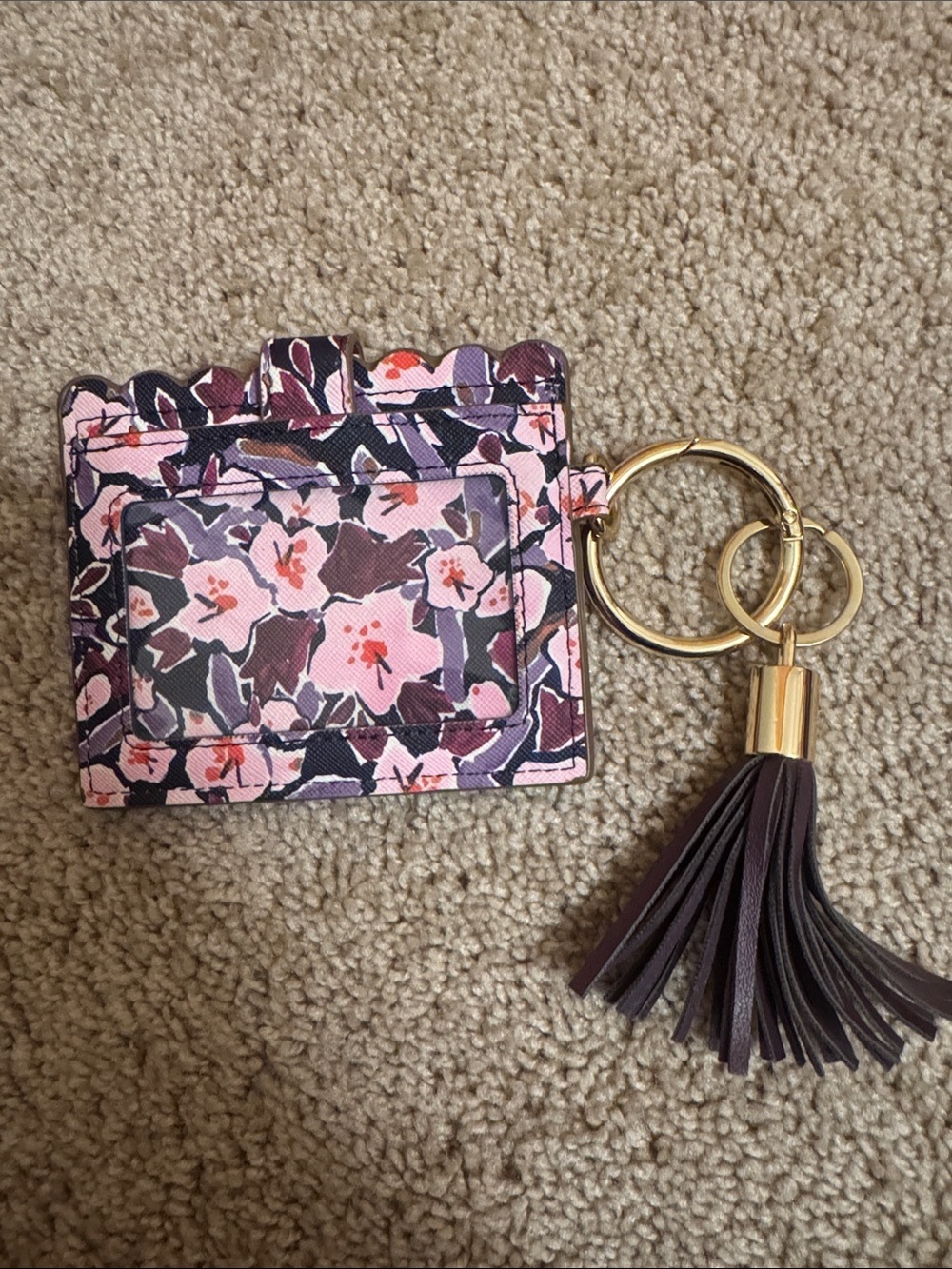 Nanette Lapore Cardholder Keychain with Tassel - Pink Floral - Picture 4 of 4